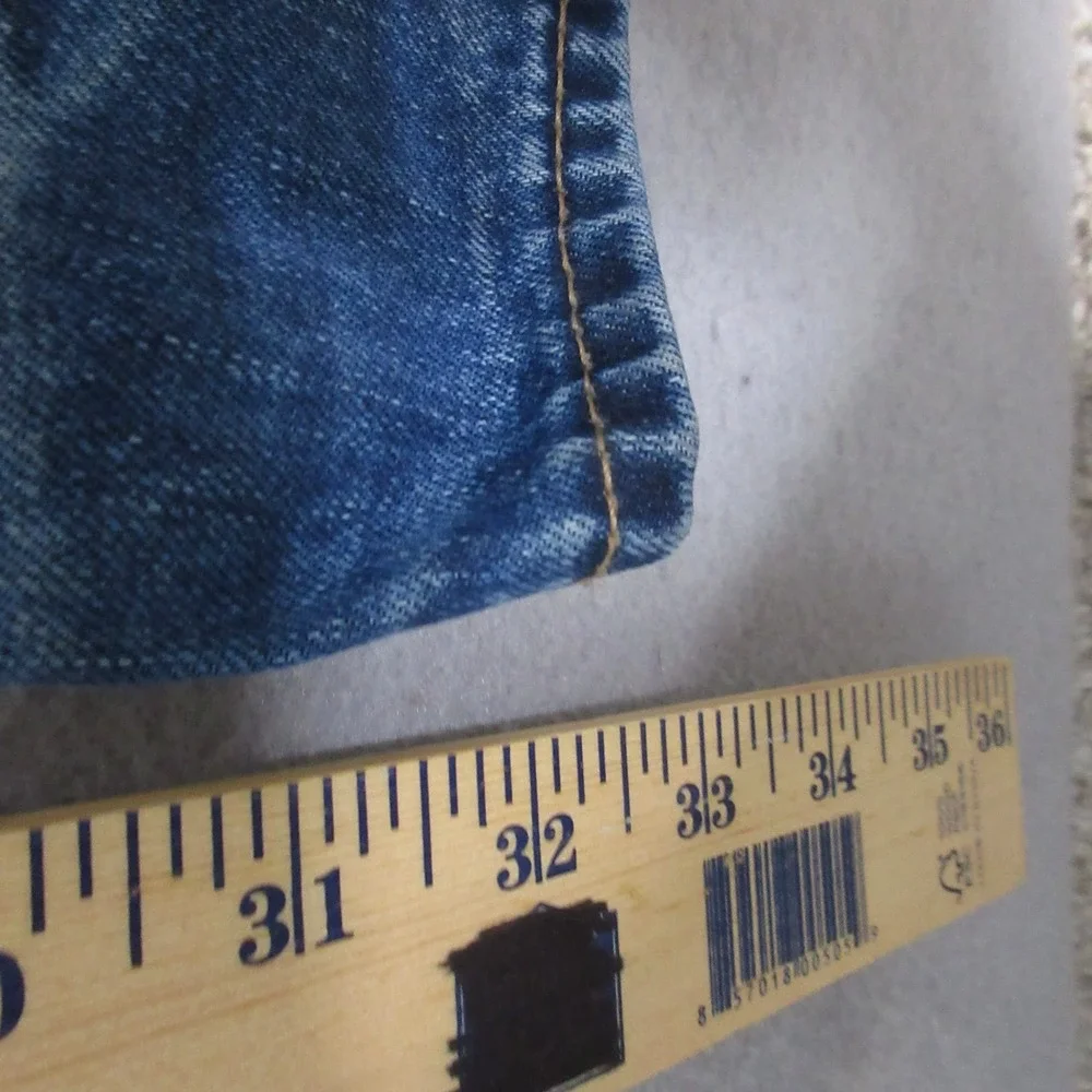 PRPS Demon Jeans Men 32 Distressed Denim Button Fly Whiskering Fade Portugal